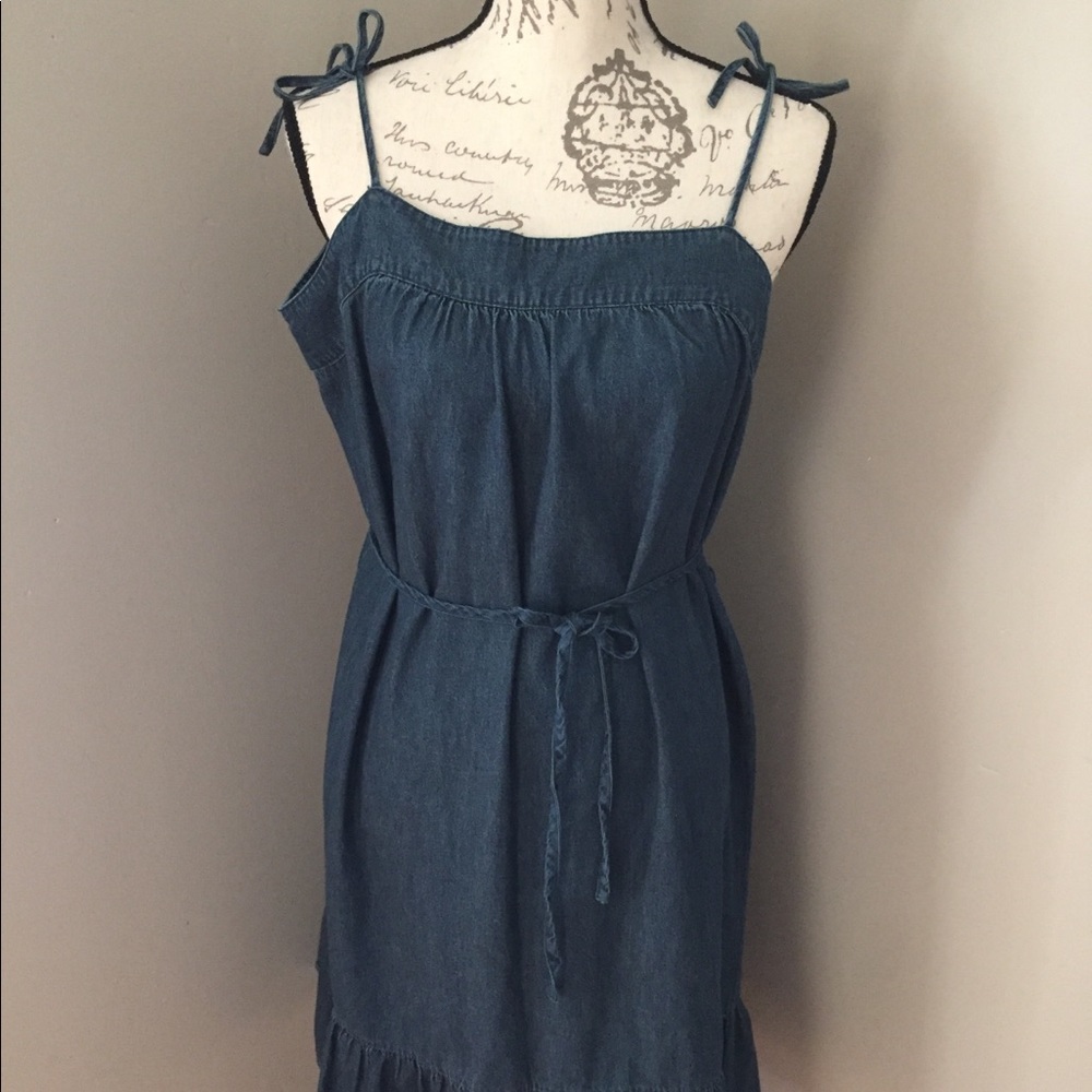 Universal Thread Denim Blue peasant dress NWT L